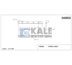 HONDA SU RADYATÖRÜ (ATMT) JAZZ 02-08 BÜYÜK TİP 325x648x16 KALE