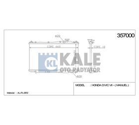 HONDA SU RADYATÖRÜ (MT) CIVIC 01-06 350x658x16 KALE
