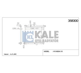 HYUNDAI i10 SU RADYATÖRÜ (MT) 08/- 350x438x16 KALE