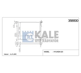 HYUNDAI i20 SU RADYATÖRÜ (AT) 1.4 08- 1.2 12- 500x388x16 KALE