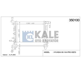 HYUNDAI i30 SU RADYATÖRÜ (AT) 07-12 PROCEED BENZİNLİ 600x458x16 KALE