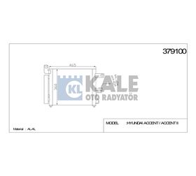 HYUNDAI KLİMA RADYATÖRÜ ACCENT 00-02 448x370x16 KALE