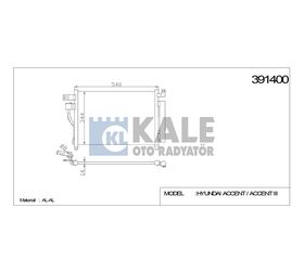 HYUNDAI KLİMA RADYATÖRÜ ACCENT 06- ERA DİZEL 580x350x18 KALE
