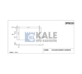 HYUNDAI KLİMA RADYATÖRÜ ACCENT MILENYUM 00-06 BENZİNLİ 597x360x16 KALE