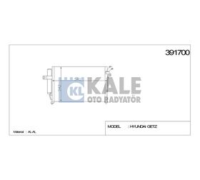 HYUNDAI KLİMA RADYATÖRÜ GETZ 02-09 1.3 540x345x18 KALE