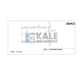 HYUNDAI SU RADYATÖRÜ (AT) ACCENT 00-06 1.3 1.5 1.6 335x648x16 KALE