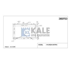 HYUNDAI SU RADYATÖRÜ (AT) MATRIX 01- 360x618x26 KALE