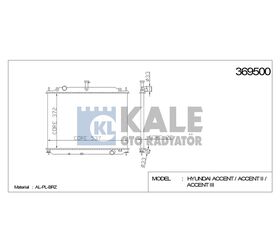 HYUNDAI SU RADYATÖRÜ (MT) ACCENT 06- ERA DİZEL 370x538x26 KALE