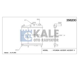 HYUNDAI SU RADYATÖRÜ (MT) ACCENT ADMIRE 00-06 1.5 DİZEL 360x471x16 KALE