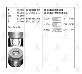 ISUZU D-MAX PİSTON SEKMANLI 2.5 EURO-4 4JK1-TC 07-12 95.90mm 0.50 GOETZE
