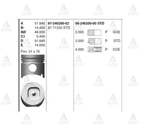 ISUZU NKR13  NKR55 SEKMAN 93mm STD GOETZE