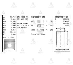 ISUZU NPR59 SEKMAN 102mm STD GOETZE