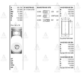 ISUZU NPR71 GÖMLEK 4HG1T 115mm STD GOETZE