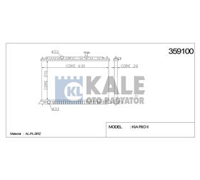 KIA SU RADYATÖRÜ (AT) RIO 06- BENZİNLİ 370x645x26 KALE