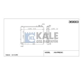 KIA SU RADYATÖRÜ (MT) PREGIO 97- 375x538x26 KALE