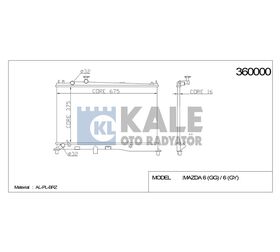 MAZDA 6 SU RADYATÖRÜ (AT) 02-07 375x678x16 KALE