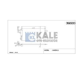 MAZDA KLİMA RADYATÖRÜ MAZDA 3 06-09 640x400x16 KALE
