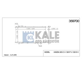 MAZDA SU RADYATÖRÜ (AT) MAZDA 323 95-98 1.5-1.8 330x688x16 KALE