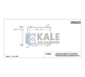 MAZDA SU RADYATÖRÜ (MT) B2500 96-05 BT-50 05- 4x4 RANGER 96-06 4x4 450x625x26 KALE