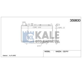 MAZDA SU RADYATÖRÜ (MT) MAZDA 323 95-98 1.5 1.8 330x688x16 KALE
