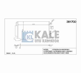 MITSUBISHI KLİMA RADYATÖRÜ LANCER 08- ASX OUTLANDER II PEUGEOT 4007 4008 637x429x16 KALE