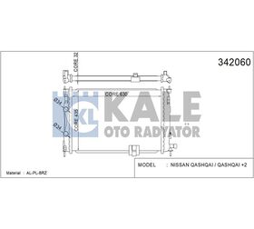 NISSAN SU RADYATÖRÜ (ATMT) QASHQAI 07- 2.0 DİZEL KALE