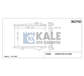 NISSAN SU RADYATÖRÜ (MT) PICK-UP 97-02 D-22 688x450x22 KALE