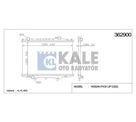 NISSAN SU RADYATÖRÜ (MT) PICKUP 02- YD25 D-22 4x4 450x691x26 KALE
