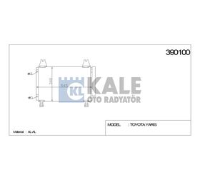 TOYOTA KLİMA RADYATÖRÜ YARIS 06- BENZINLI 524x318x16 KALE