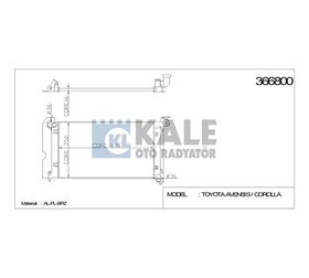TOYOTA SU RADYATÖRÜ (AT) COROLLA 02-06 3ZZ AVENSIS 03- 3ZZ 600x436x16 KALE