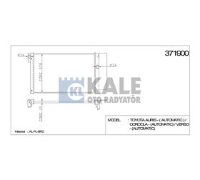 TOYOTA SU RADYATÖRÜ (AT) COROLLA 06- AURIS BENZİNLİ 600x378x16 KALE