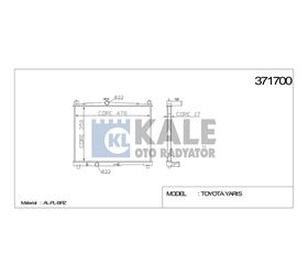 TOYOTA SU RADYATÖRÜ (AT) YARIS 00-06 1.0 BENZİNLİ 350x478x16 KALE