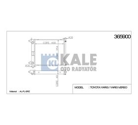 TOYOTA SU RADYATÖRÜ (MT) YARIS 00-06 1.3 BENZİNLİ 350x478x16 KALE