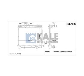 TOYOTA SU RADYATÖRÜ (MT) YARIS 1.3 10- BENZİNLİ 16mm KALE