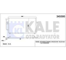 MITSUBISHI KLİMA RADYATÖRÜ CARISMA SPACE STAR 1.9 DID 01- VOLVO S40 I V40 1.6 1.8 2.0 16V 99- KALE