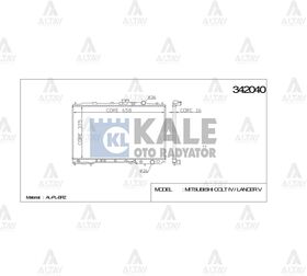 MITSUBISHI SU RADYATÖRÜ (AT) COLT IV LANCER V 1.6 GLXI 1.8 GTI 16V 2.0D 92-03 KLİMALIKLİMASIZ 375x658x16 KALE