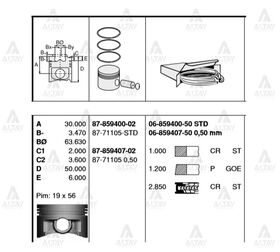 HONDA CIVIC PİSTON SEKMANLI 96-00 1.6 STD GOETZE