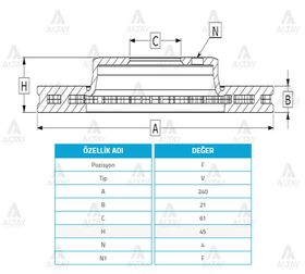 HONDA CIVIC ÖN FREN DİSKİ 92-01 1.4 240mm MAHER