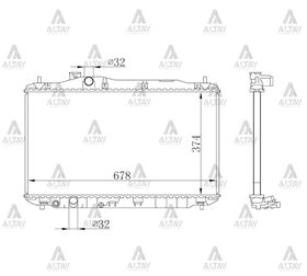 HONDA CIVIC SU RADYATÖRÜ 06/-  1.8 VTEC MANUEL 18mm (Brazing) MAHER