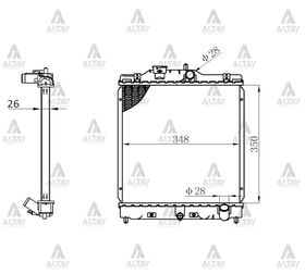 HONDA CIVIC SU RADYATÖRÜ 92-00 MANUEL 26mm (Brazing) MAHER