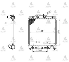 HONDA CIVIC SU RADYATÖRÜ 92-00 OTOMATİK 26mm (Brazing) MAHER