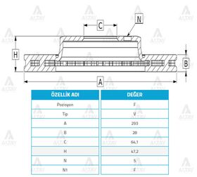 HONDA CRV ÖN FREN DİSKİ 07/- 293mm MAHER