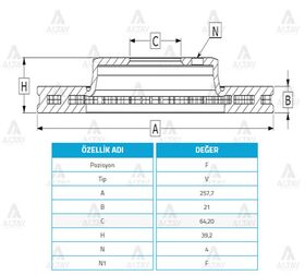 HONDA JAZZ ÖN FREN DİSKİ 02/-  CITY 07/- 258mm MAHER