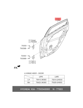 HYUNDAI i30 ARKA KAPI 12-16 SOL HMC