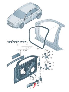 AUDI A1 KAPI GERGİSİ ÖN 10- IOE-VW 8X4837249B