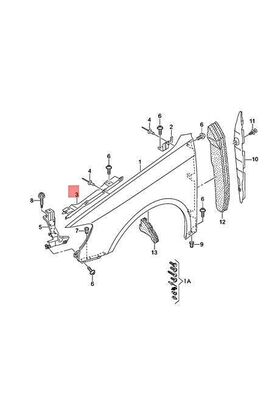 AUDI A3 ÇAMURLUK BRAKETİ SAĞ 13- IOE-VW 8V5821468B